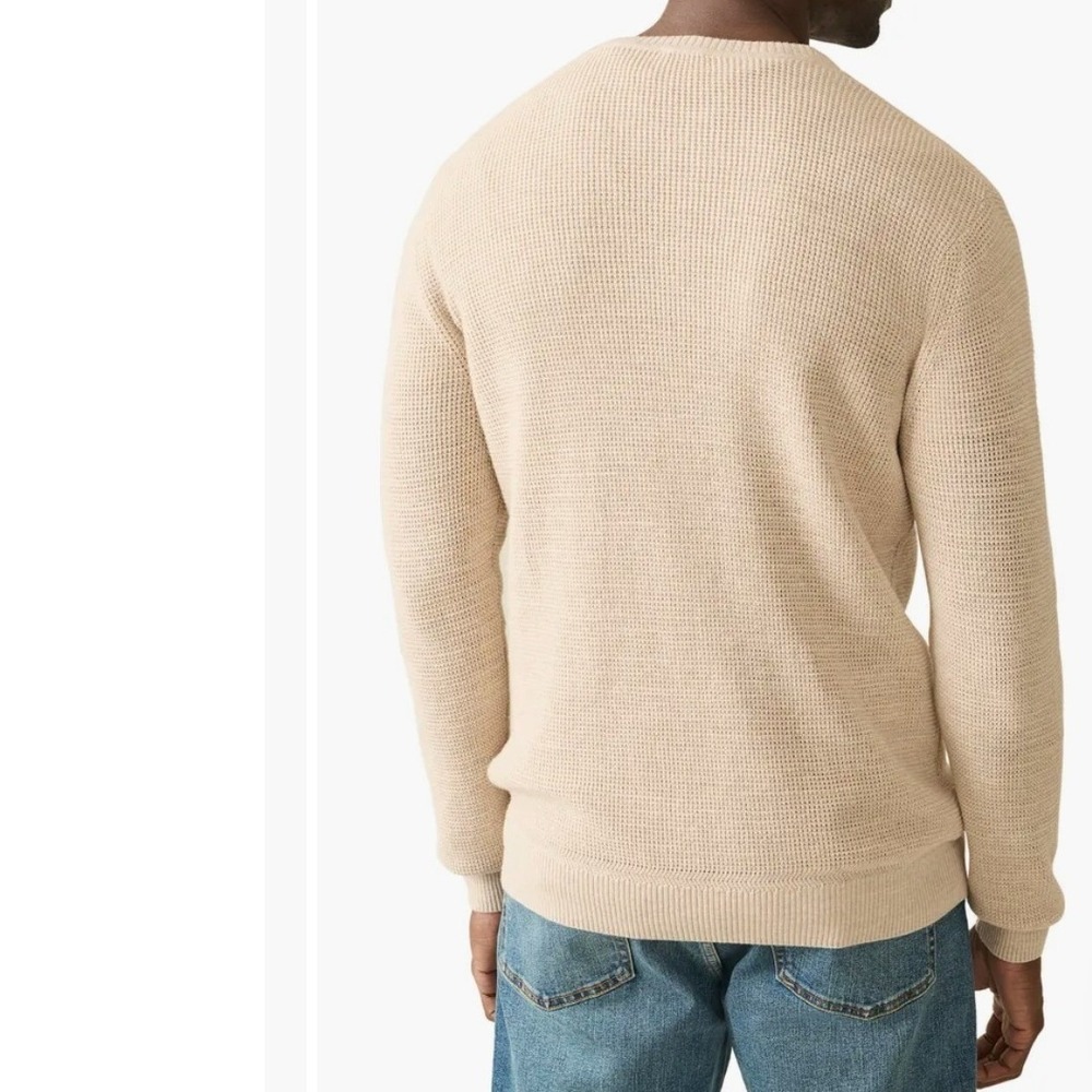 Faherty Throwback Striped Waffle Knit Sweater Xl … - image 2